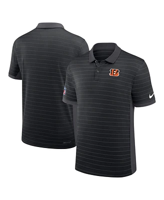 Nike Men's Black Cincinnati Bengals Sideline Victory Stripe Performance Polo Shirt