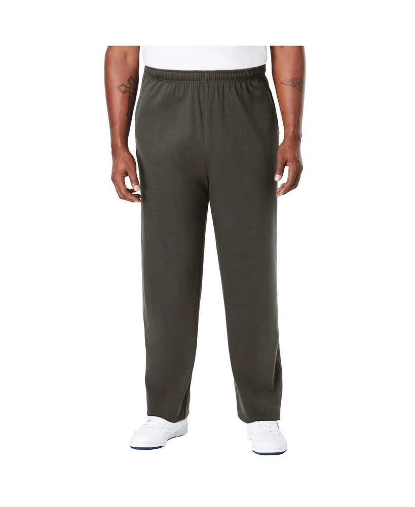 KingSize Men's Lightweight Jersey Open Bottom Sweatpants