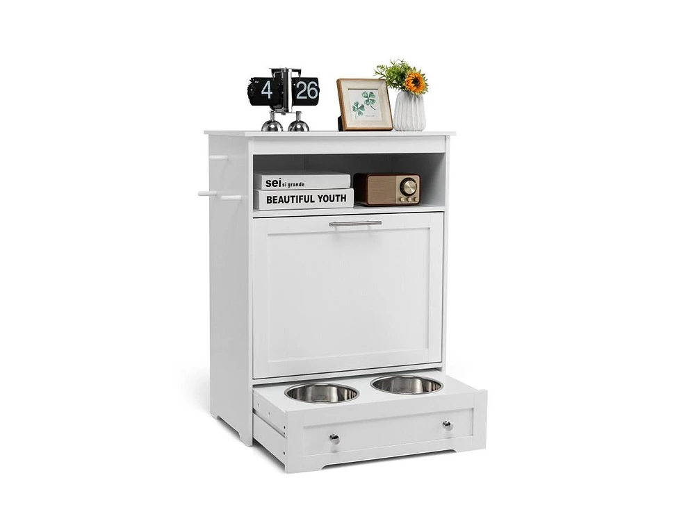 Pet Feeder Station with Stainless Steel Bowl