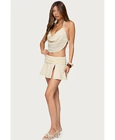 Edikted Women's Anja Textured Ruched Mini Skirt