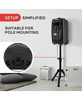 Pyle 10" Bluetooth Portable Pa Speaker – Karaoke Party Speaker with Wireless Mics, Stand, Rechargeable Battery, Flashing Lights, MP3/Usb/F