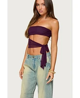 Edikted Women's Amaro Strapless Side Tie Cut Out Top