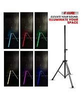 5Core Speaker Stand 2Pcs Tripod w Rgb Lights Adjustable 72 Inch Dj Studio Monitor Stands