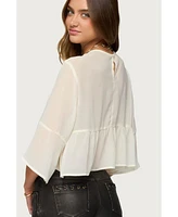 Edikted Women's Missey Ruffled Chiffon Top