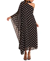 endless rose Women's Sash Polka Dot Maxi Dress