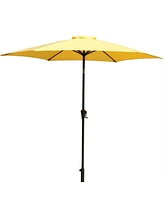 Flynama 8.8 feet Outdoor Aluminum Patio Umbrella, Market Umbrella with 42 Pound Square Resin Umbrella Base