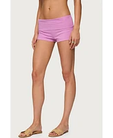Edikted Women's Fleur Fold Over Shorts