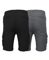 Galaxy By Harvic Men's 2-Pack Super Flex Stretch Cargo Jogger Shorts