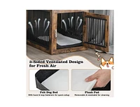 2-In-1 Dog House with Drawer and Wired Wireless Charging