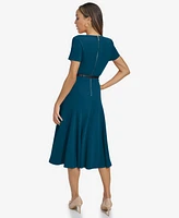 Calvin Klein Women's Short-Sleeve Belted Fit & flare Dress