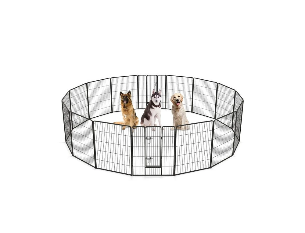 16 Panel 40 Inches Height Dog Playpen with Lock and Large Door