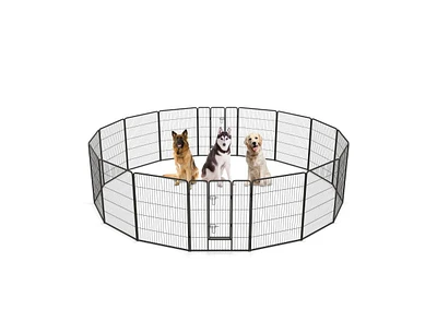 16 Panel 40 Inches Height Dog Playpen with Lock and Large Door