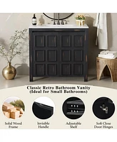 Casainc 36" Bathroom Vanity Organizer with Ceramic Sink, Stylish & Functional Storage