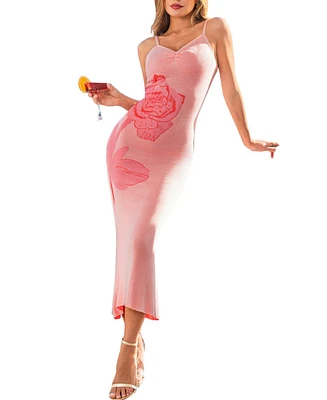 Cupshe Women's Rosy Kiss Floral Midi Cover-Up