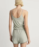 Mango Women's Lace Contrast Cotton Pajama Shorts