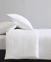 Calvin Klein Solid Puckered Grid 3-Pc. Duvet Cover Set