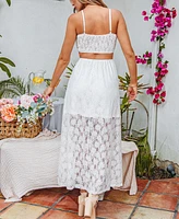 Cupshe Women's Flirty Finesse White Maxi Beach Dress