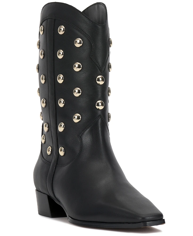 Vince Camuto Women's Prilie Studded Snip-Toe Western Boots