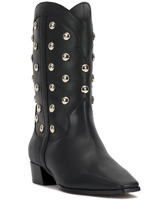 Vince Camuto Women's Prilie Studded Snip-Toe Western Boots
