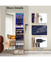 Vlsrka 360-degree Rotatable Floor Standing Full-Length Jewelry Armoire