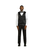 Stacy Adams Men's 3-Piece Paisley Jacket With Solid Vest And Pants Suit Notch Lapel
