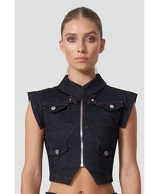 Jendue Women's Davidson Cross Neck Vest