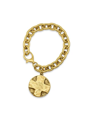 Bowood Lane 12k Gold Plated Bracelet Chain with Lord's Prayer Charm