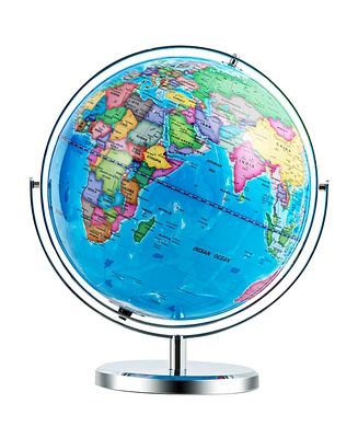 13" Illuminated World Globe 720° Rotating Map with Led Light