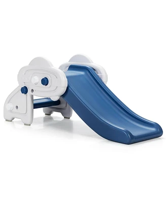Kids Slide, Freestanding Baby Mini Play Climber Slide Set Hdpe/Anti-Slip Foot Pads/Non-Slip Widened Pedals for Indoor Outdoors Use (Blue)