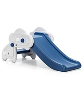 Kids Slide, Freestanding Baby Mini Play Climber Slide Set Hdpe/Anti-Slip Foot Pads/Non-Slip Widened Pedals for Indoor Outdoors Use (Blue)