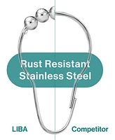 LiBa Shower Curtain Rings - Set of 12, Rustproof Stainless Steel