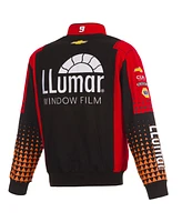 Jh Design Men's Black/Red Chase Elliott Llumar Full-Snap Twill Uniform Jacket