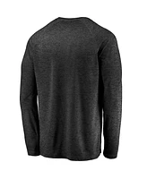 Fanatics Men's Black Green Bay Packers Iconic Striated Dark Logo Raglan Long Sleeve T-Shirt