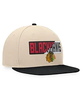 Fanatics Men's Cream/Black Chicago Blackhawks Goalaso Snapback Hat