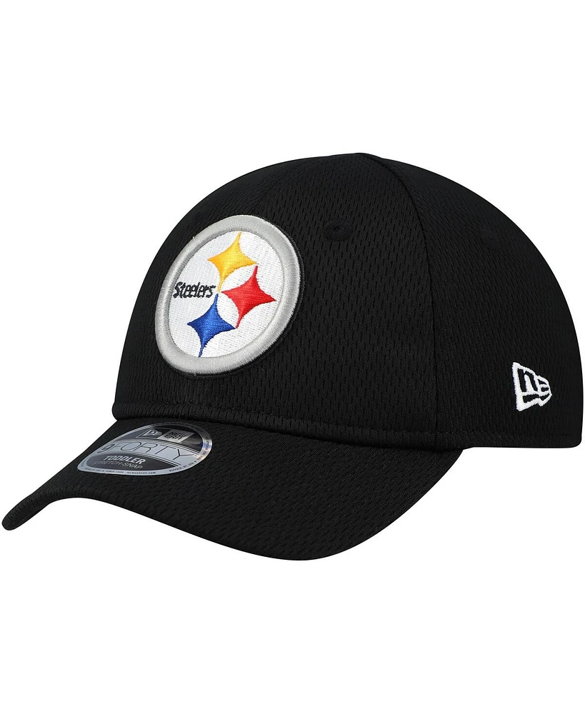 New Era Toddler Black Pittsburgh Steelers Main 9FORTY Adjustable Hat