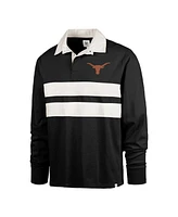 '47 Brand Men's Black Texas Longhorns Clubhouse Knox Thames Long Sleeve Rugby Polo Shirt