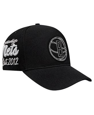 Pro Standard Men's Black Brooklyn Nets Paint the City Pinch Front Snapback Hat