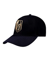 Pro Standard Men's Black Vegas Golden Knights Metallic Logo Pinch Front Adjustable Hat