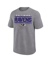 Fanatics Men's Heather Gray Baltimore Ravens Big Tall Top Notch T-Shirt