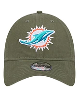 New Era Big Boys and Girls Olive Miami Dolphins Main 9TWENTY Adjustable Hat