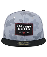 New Era Men's Gray Chicago Bulls Palm Fronds 2-Tone 59FIFTY Fitted Hat