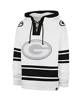 '47 Brand Men's White Green Bay Packers After Image Superior Lacer with Hood