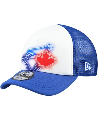 New Era Toddler White/Royal Toronto Blue Jays Painted A-Frame 9FORTY Trucker Adjustable Hat