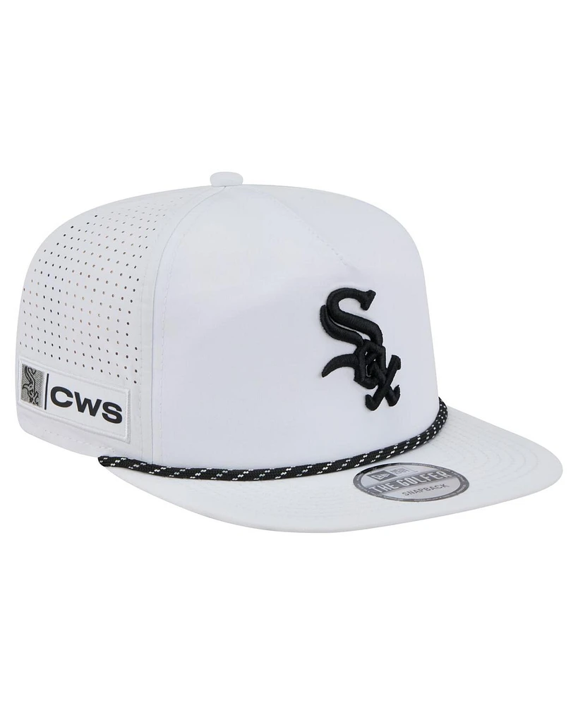New Era Men's White Chicago White Sox Perforated Golfer Snapback Hat