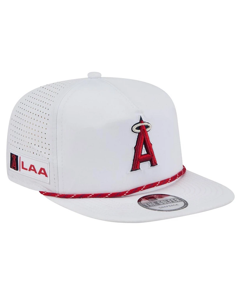 New Era Men's White Los Angeles Angels Perforated Golfer Snapback Hat