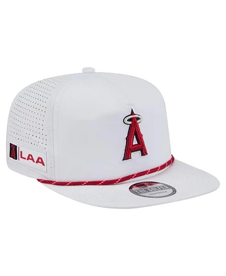 New Era Men's White Los Angeles Angels Perforated Golfer Snapback Hat