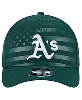 New Era Men's Green Athletics American Flag 9FORTY M-Crown A-Frame Adjustable Hat