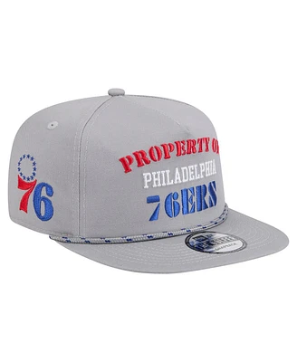 New Era Men's Gray Philadelphia 76ers Throwback Property Of Golfer Snapback Hat