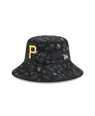 New Era Big Boys and Girls Black Pittsburgh Pirates 2025 Spring Training All Over Print Bucket Hat