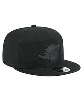 New Era Men's Black Miami Dolphins Adventure Canvas Split Panel 9FIFTY Snapback Hat